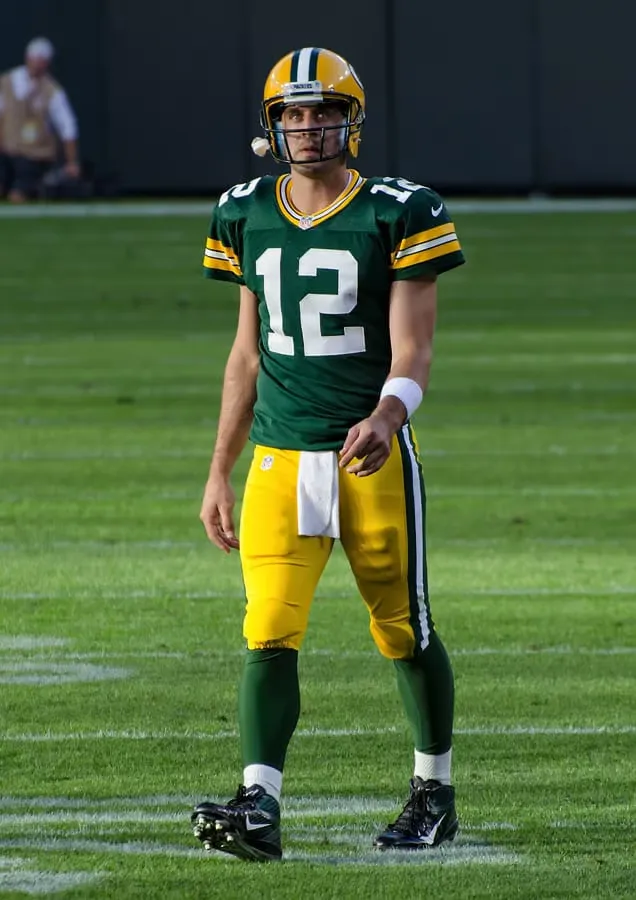 Aaron Rodgers in a Packers uniform