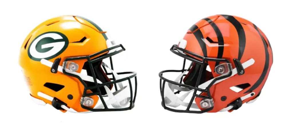 Packers vs Bengals History: All-Time Series Record 1 Packers Vs Bengals Helmuts